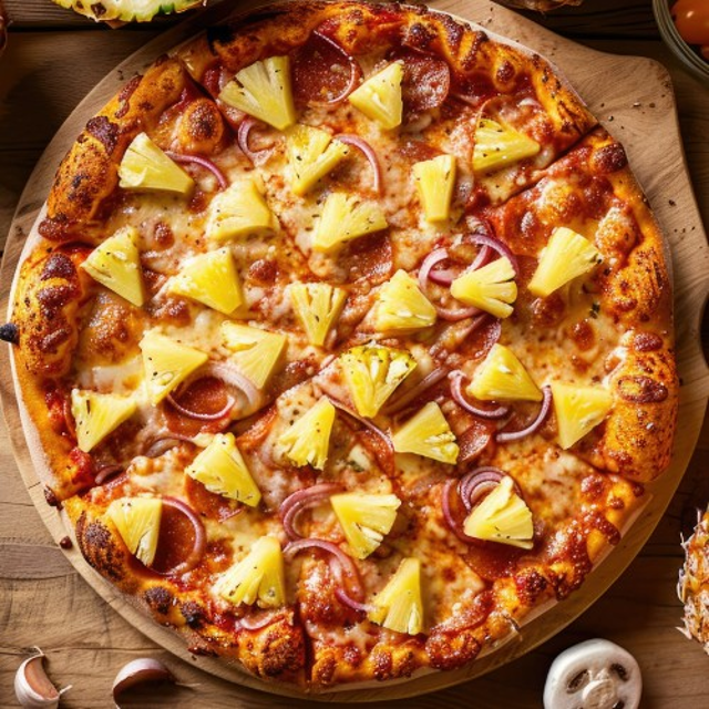 24" Hawaiian Pizza.