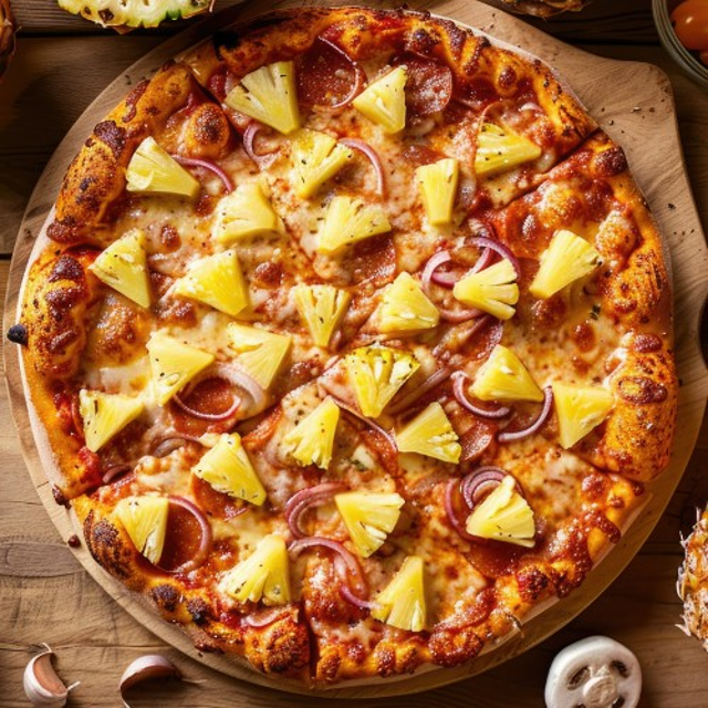 18" Hawaiian Pizza.